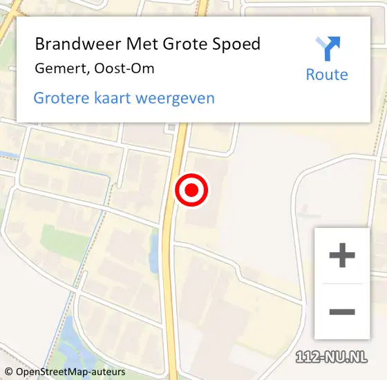 Locatie op kaart van de 112 melding: Brandweer Met Grote Spoed Naar Gemert, Oost-Om op 30 oktober 2023 11:54