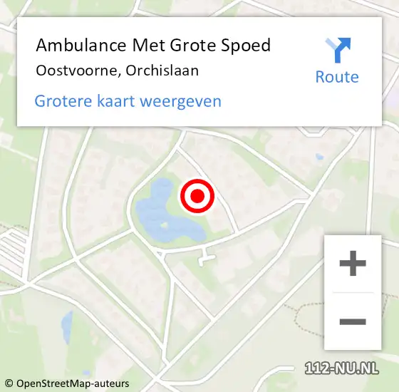 Locatie op kaart van de 112 melding: Ambulance Met Grote Spoed Naar Oostvoorne, Orchislaan op 30 oktober 2023 12:26