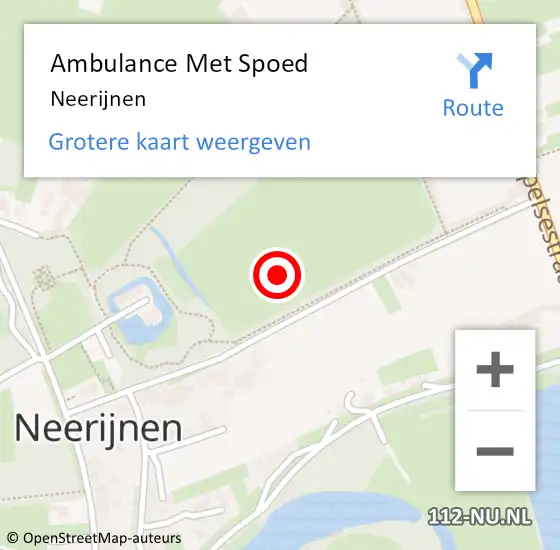 Locatie op kaart van de 112 melding: Ambulance Met Spoed Naar Neerijnen op 30 oktober 2023 13:22