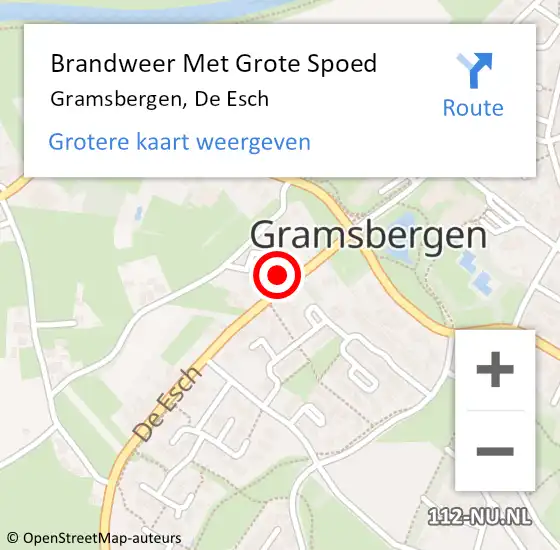 Locatie op kaart van de 112 melding: Brandweer Met Grote Spoed Naar Gramsbergen, De Esch op 30 oktober 2023 13:22