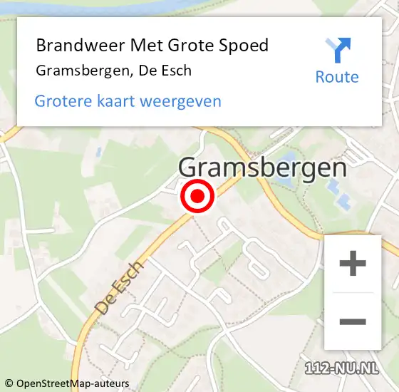 Locatie op kaart van de 112 melding: Brandweer Met Grote Spoed Naar Gramsbergen, De Esch op 30 oktober 2023 13:31