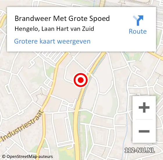 Locatie op kaart van de 112 melding: Brandweer Met Grote Spoed Naar Hengelo, Laan Hart van Zuid op 30 oktober 2023 13:51