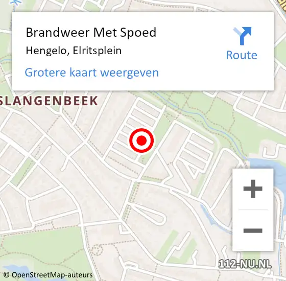 Locatie op kaart van de 112 melding: Brandweer Met Spoed Naar Hengelo, Elritsplein op 30 oktober 2023 13:57