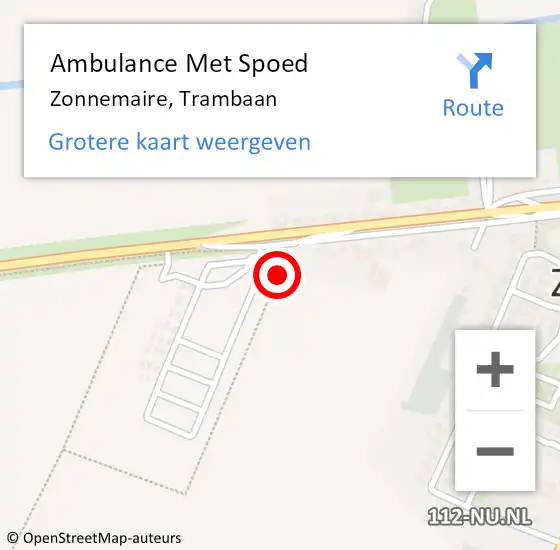 Locatie op kaart van de 112 melding: Ambulance Met Spoed Naar Zonnemaire, Trambaan op 13 september 2014 11:38