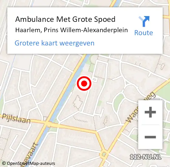 Locatie op kaart van de 112 melding: Ambulance Met Grote Spoed Naar Haarlem, Prins Willem-Alexanderplein op 30 oktober 2023 14:06