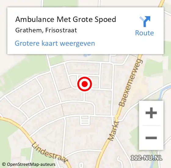 Locatie op kaart van de 112 melding: Ambulance Met Grote Spoed Naar Grathem, Frisostraat op 30 oktober 2023 14:08