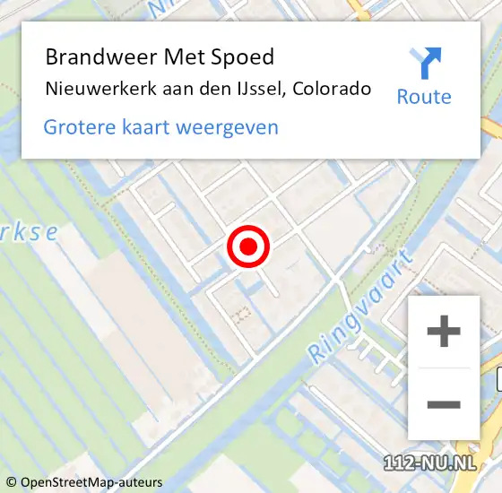 Locatie op kaart van de 112 melding: Brandweer Met Spoed Naar Nieuwerkerk aan den IJssel, Colorado op 30 oktober 2023 14:16