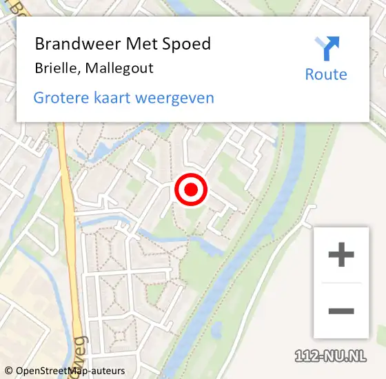 Locatie op kaart van de 112 melding: Brandweer Met Spoed Naar Brielle, Mallegout op 30 oktober 2023 14:17