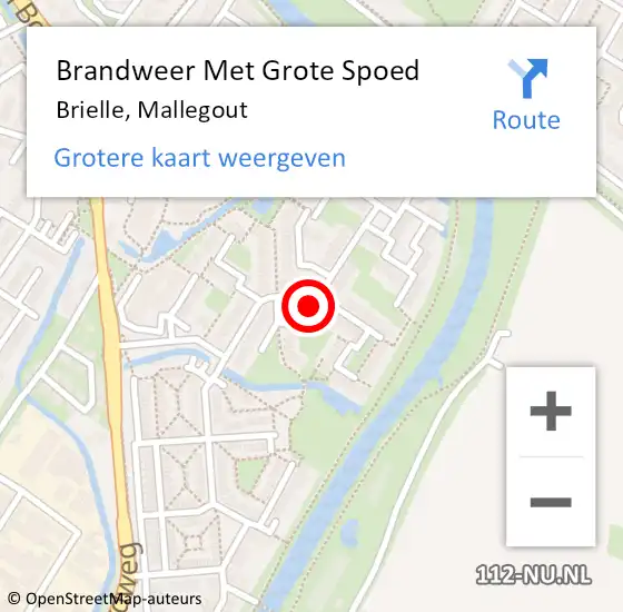 Locatie op kaart van de 112 melding: Brandweer Met Grote Spoed Naar Brielle, Mallegout op 30 oktober 2023 14:19