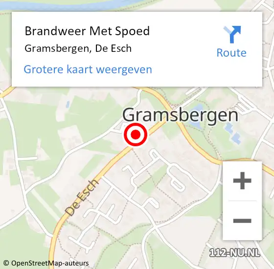 Locatie op kaart van de 112 melding: Brandweer Met Spoed Naar Gramsbergen, De Esch op 30 oktober 2023 14:39