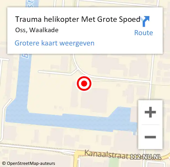 Locatie op kaart van de 112 melding: Trauma helikopter Met Grote Spoed Naar Oss, Waalkade op 30 oktober 2023 15:08