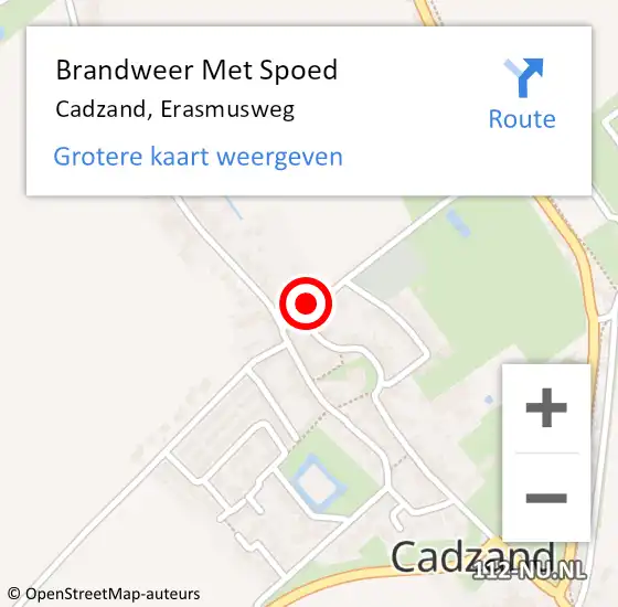 Locatie op kaart van de 112 melding: Brandweer Met Spoed Naar Cadzand, Erasmusweg op 30 oktober 2023 15:32