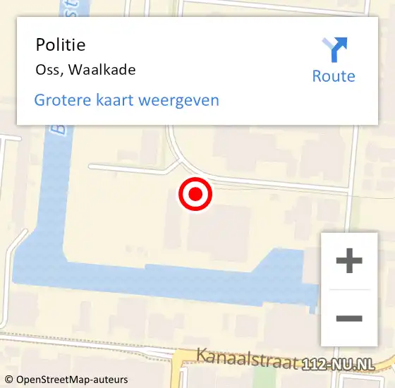 Locatie op kaart van de 112 melding: Politie Oss, Waalkade op 30 oktober 2023 15:44