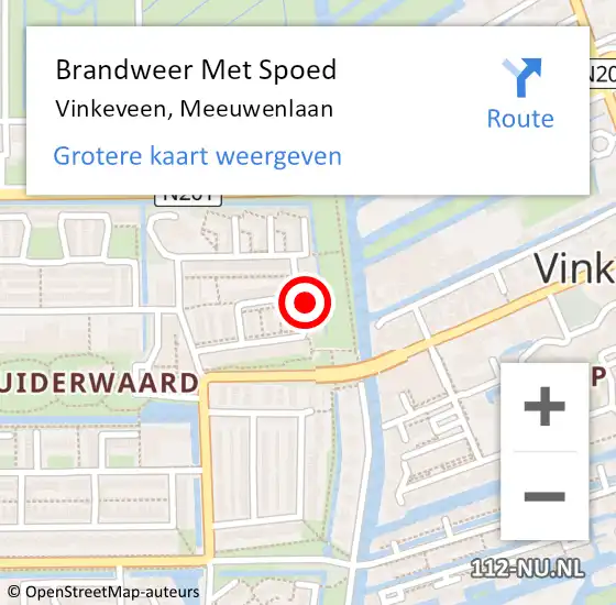 Locatie op kaart van de 112 melding: Brandweer Met Spoed Naar Vinkeveen, Meeuwenlaan op 30 oktober 2023 16:00