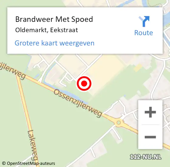 Locatie op kaart van de 112 melding: Brandweer Met Spoed Naar Oldemarkt, Eekstraat op 30 oktober 2023 16:04