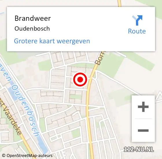 Locatie op kaart van de 112 melding: Brandweer Oudenbosch op 30 oktober 2023 16:35