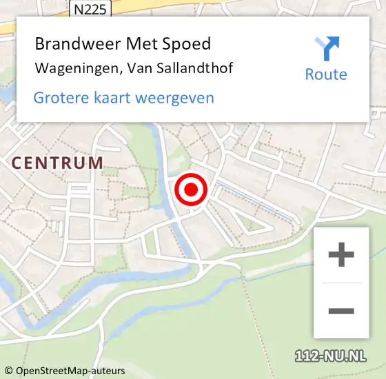Locatie op kaart van de 112 melding: Brandweer Met Spoed Naar Wageningen, Van Sallandthof op 30 oktober 2023 16:43