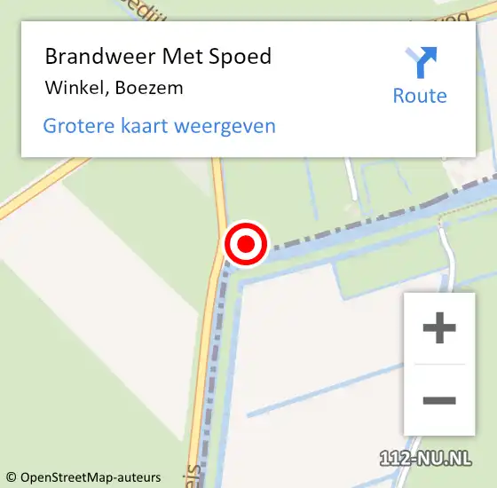 Locatie op kaart van de 112 melding: Brandweer Met Spoed Naar Winkel, Boezem op 30 oktober 2023 16:50