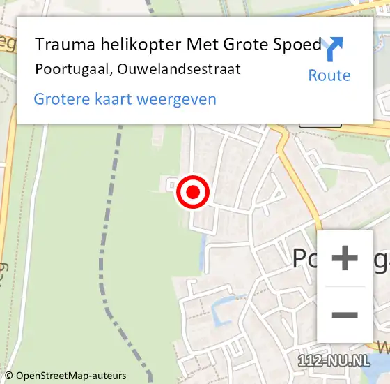 Locatie op kaart van de 112 melding: Trauma helikopter Met Grote Spoed Naar Poortugaal, Ouwelandsestraat op 30 oktober 2023 17:01