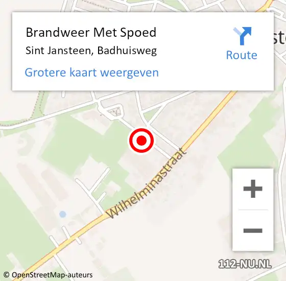 Locatie op kaart van de 112 melding: Brandweer Met Spoed Naar Sint Jansteen, Badhuisweg op 30 oktober 2023 17:06