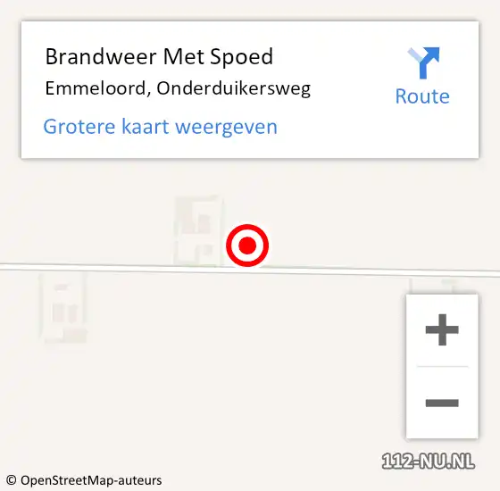 Locatie op kaart van de 112 melding: Brandweer Met Spoed Naar Emmeloord, Onderduikersweg op 30 oktober 2023 17:08