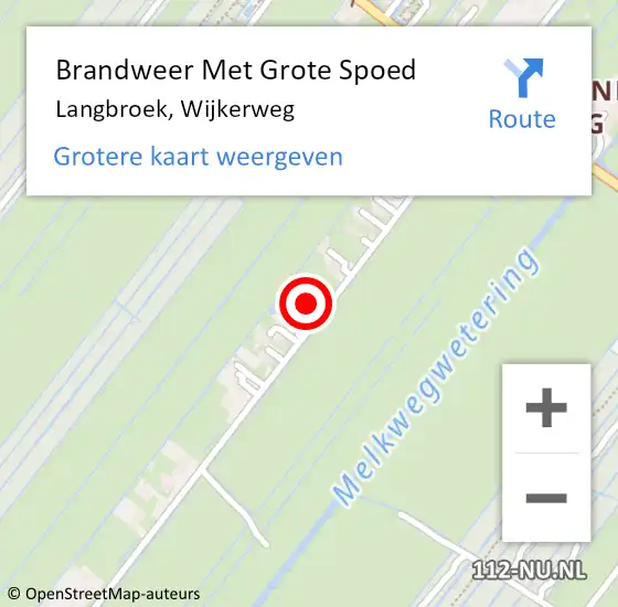 Locatie op kaart van de 112 melding: Brandweer Met Grote Spoed Naar Langbroek, Wijkerweg op 30 oktober 2023 18:46