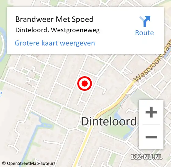 Locatie op kaart van de 112 melding: Brandweer Met Spoed Naar Dinteloord, Westgroeneweg op 30 oktober 2023 19:46