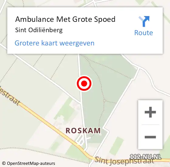 Locatie op kaart van de 112 melding: Ambulance Met Grote Spoed Naar Sint Odiliënberg op 30 oktober 2023 21:13