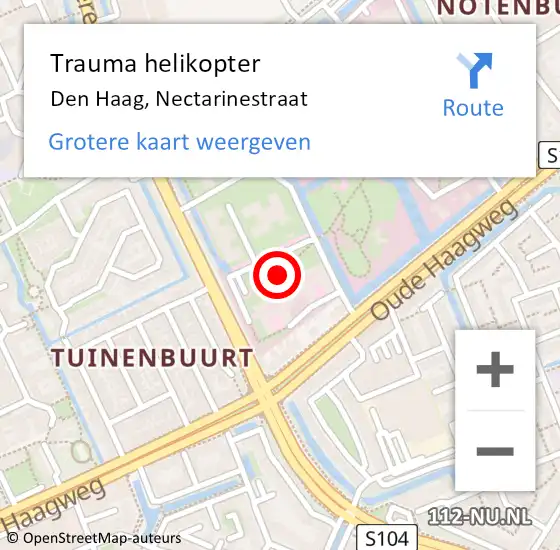 Locatie op kaart van de 112 melding: Trauma helikopter Den Haag, Nectarinestraat op 30 oktober 2023 21:45