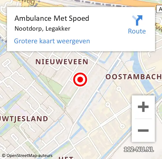 Locatie op kaart van de 112 melding: Ambulance Met Spoed Naar Nootdorp, Legakker op 31 oktober 2023 00:22