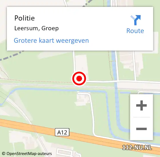 Locatie op kaart van de 112 melding: Politie Leersum, Groep op 13 september 2014 12:39