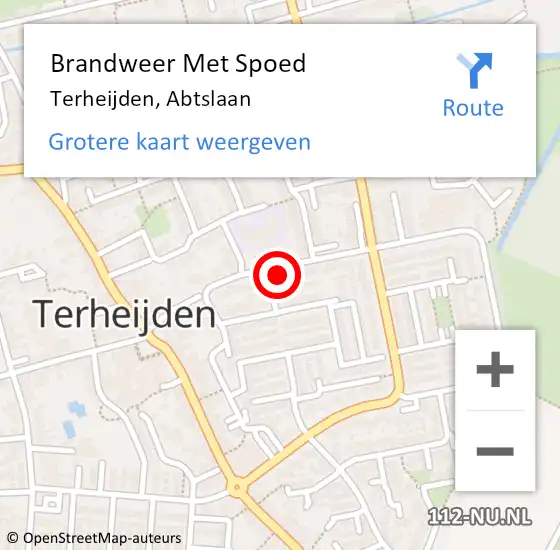 Locatie op kaart van de 112 melding: Brandweer Met Spoed Naar Terheijden, Abtslaan op 31 oktober 2023 03:21