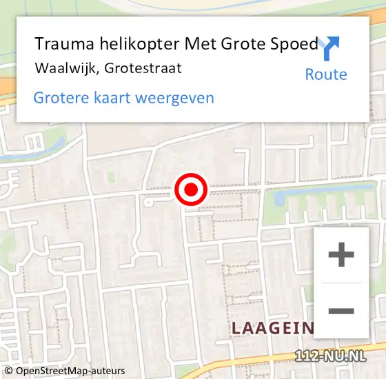 Locatie op kaart van de 112 melding: Trauma helikopter Met Grote Spoed Naar Waalwijk, Grotestraat op 31 oktober 2023 04:57