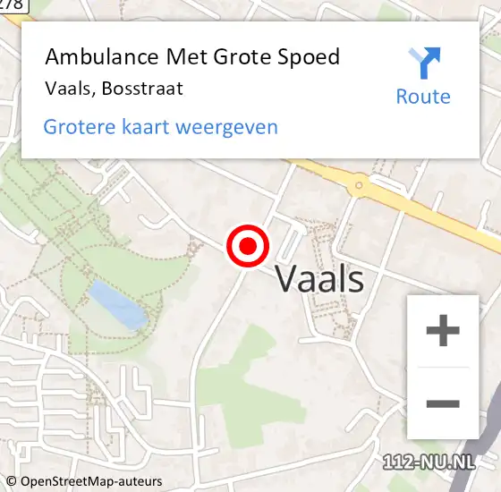 Locatie op kaart van de 112 melding: Ambulance Met Grote Spoed Naar Vaals, Bosstraat op 13 september 2014 12:47