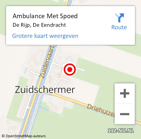 Locatie op kaart van de 112 melding: Ambulance Met Spoed Naar De Rijp, De Eendracht op 31 oktober 2023 07:15