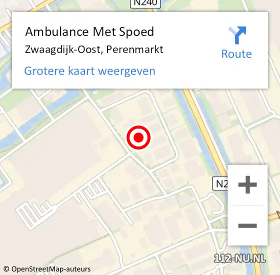 Locatie op kaart van de 112 melding: Ambulance Met Spoed Naar Zwaagdijk-Oost, Perenmarkt op 31 oktober 2023 08:10