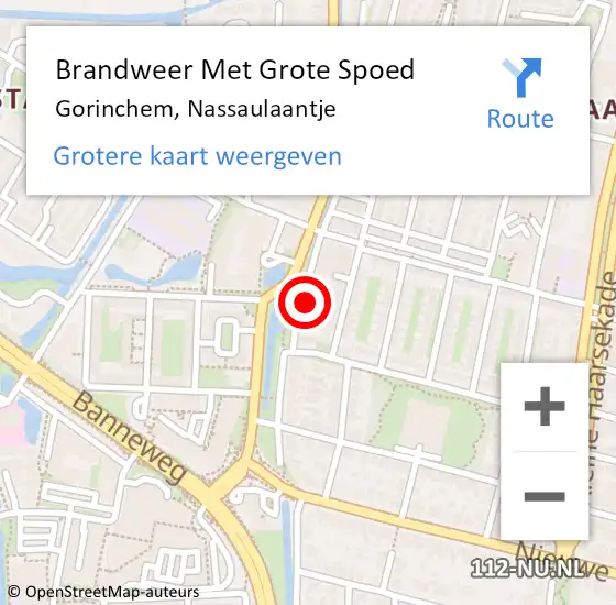 Locatie op kaart van de 112 melding: Brandweer Met Grote Spoed Naar Gorinchem, Nassaulaantje op 31 oktober 2023 08:26