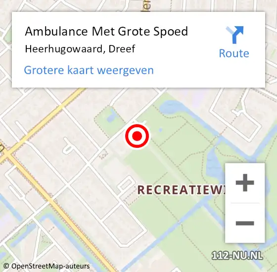 Locatie op kaart van de 112 melding: Ambulance Met Grote Spoed Naar Heerhugowaard, Dreef op 31 oktober 2023 09:06