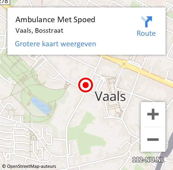 Locatie op kaart van de 112 melding: Ambulance Met Spoed Naar Vaals, Bosstraat op 13 september 2014 13:11