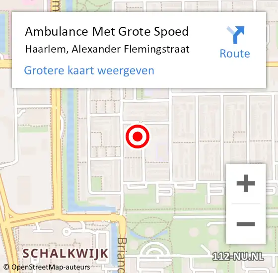 Locatie op kaart van de 112 melding: Ambulance Met Grote Spoed Naar Haarlem, Alexander Flemingstraat op 31 oktober 2023 09:55