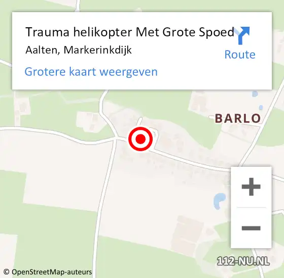 Locatie op kaart van de 112 melding: Trauma helikopter Met Grote Spoed Naar Aalten, Markerinkdijk op 31 oktober 2023 10:30