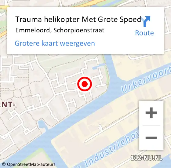 Locatie op kaart van de 112 melding: Trauma helikopter Met Grote Spoed Naar Emmeloord, Schorpioenstraat op 31 oktober 2023 10:50