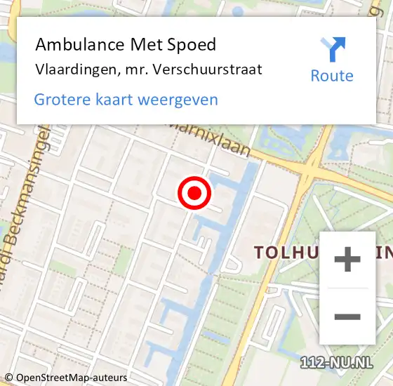 Locatie op kaart van de 112 melding: Ambulance Met Spoed Naar Vlaardingen, mr. Verschuurstraat op 31 oktober 2023 11:28