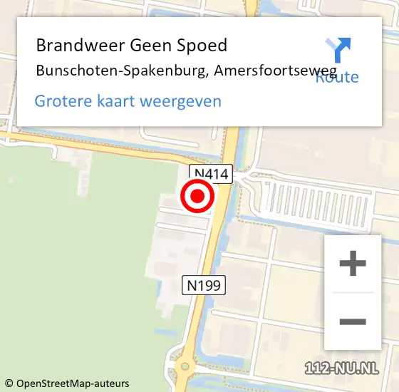 Locatie op kaart van de 112 melding: Brandweer Geen Spoed Naar Bunschoten-Spakenburg, Amersfoortseweg op 31 oktober 2023 11:31