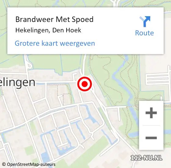 Locatie op kaart van de 112 melding: Brandweer Met Spoed Naar Hekelingen, Den Hoek op 31 oktober 2023 12:02