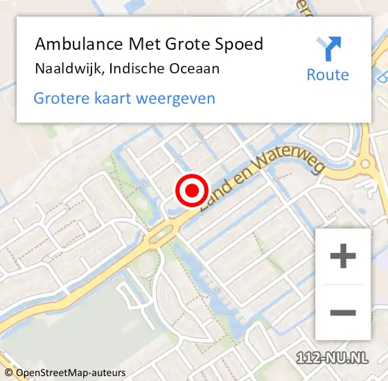 Locatie op kaart van de 112 melding: Ambulance Met Grote Spoed Naar Naaldwijk, Indische Oceaan op 31 oktober 2023 12:16