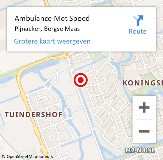 Locatie op kaart van de 112 melding: Ambulance Met Spoed Naar Pijnacker, Bergse Maas op 31 oktober 2023 12:26