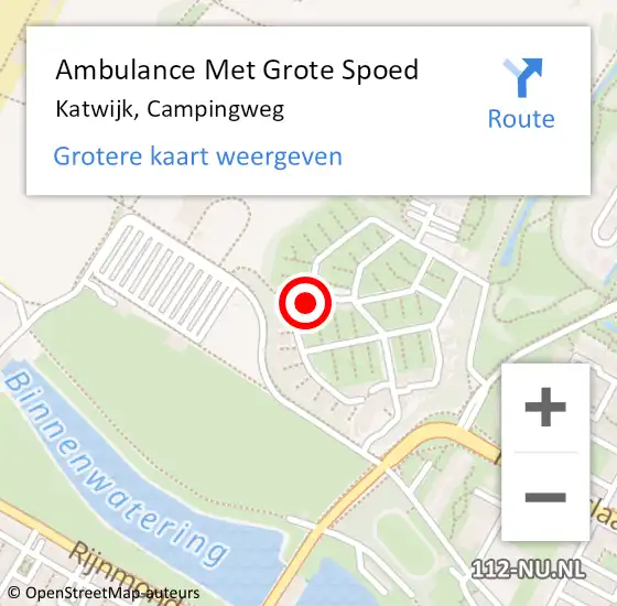 Locatie op kaart van de 112 melding: Ambulance Met Grote Spoed Naar Katwijk, Campingweg op 31 oktober 2023 12:32