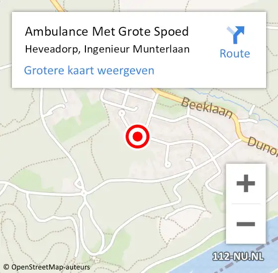 Locatie op kaart van de 112 melding: Ambulance Met Grote Spoed Naar Heveadorp, Ingenieur Munterlaan op 13 september 2014 13:36