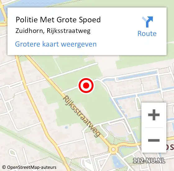 Locatie op kaart van de 112 melding: Politie Met Grote Spoed Naar Zuidhorn, Rijksstraatweg op 31 oktober 2023 12:48